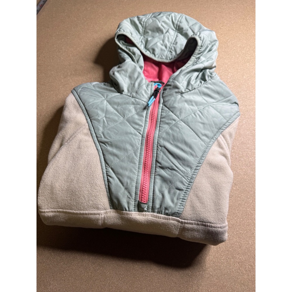 Passenger Made To Roam Fleece Hoodie Cream Sage Green Pink Half Zip Small
